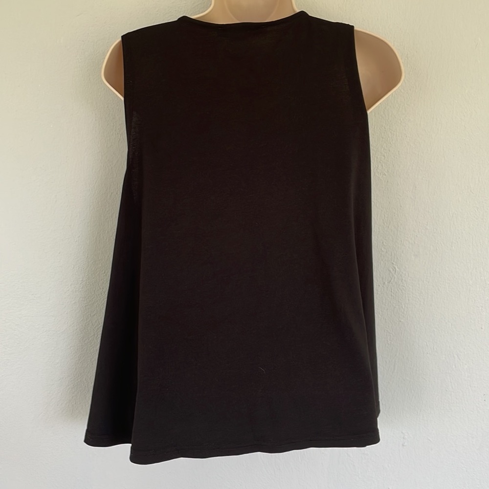 Forever 21 black beaded pearl collar sleeveless stretchy blouse size small - Picture 5 of 7